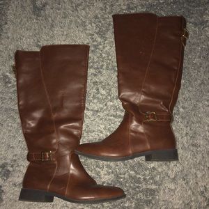 Brown ankle buckles knee high boots!